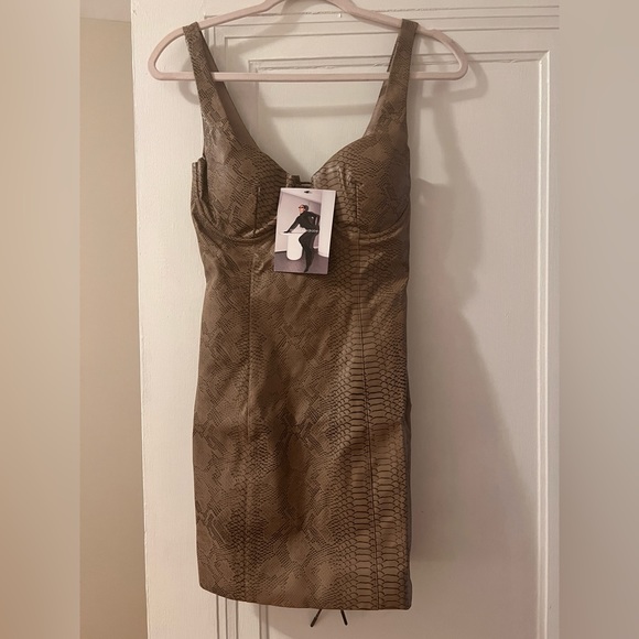 NAKED WARDROBE Lace dreams bustier dress animal print xs - Picture 3 of 5